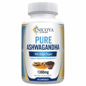 (1 Pack) Ashwagandha Supplement for Stress & Calm Support – 1300mg, Organic