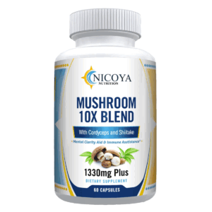 (1 Pack) Mushroom Complex Supplement for Immune & Cognitive Support – 10x Blend