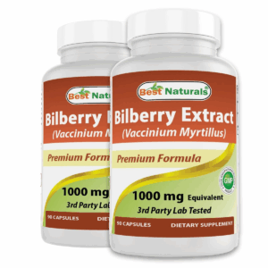 (2 Pack) Bilberry Capsules 1000 mg – Eye Health & Circulation Support – 90 Ct