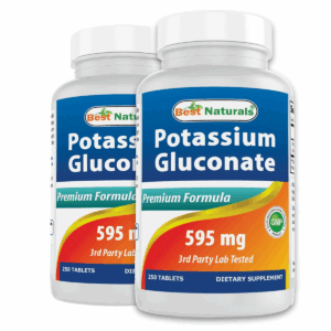(2 Pack) Potassium Gluconate 595mg Tablets | Electrolyte & Muscle Support Supplement, 250 Count