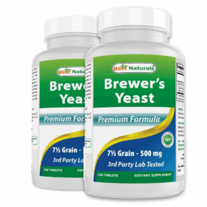 brewers yeast tablets 500mg – 240 count bottle for digestive health and daily energy support