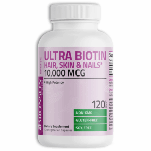 (1 Pack) Biotin 10000mcg Hair Growth – 120 Capsules Non-GMO Gluten Free Soy Free