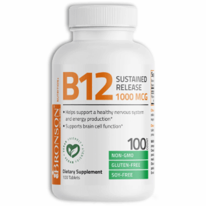 (1 Pack) Vitamin B12 Sustained Release – 100 Tablets Non-GMO Energy & Nerve Support