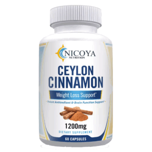(1 pack) Ceylon Cinnamon Supplement for Blood Sugar & Heart Support – 60ct