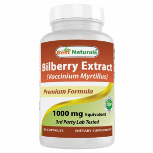 (1 Pack) Bilberry Capsules 1000 mg – Eye Health & Circulation Support – 90 Ct
