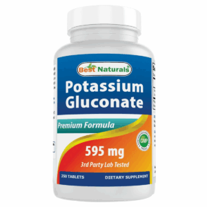 (1 Pack) Potassium Gluconate 595mg Tablets | Electrolyte & Muscle Support Supplement, 250 Count