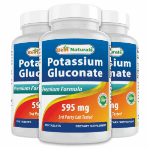 (3 Pack) Potassium Gluconate 595mg Tablets | Electrolyte & Muscle Support Supplement, 250 Count