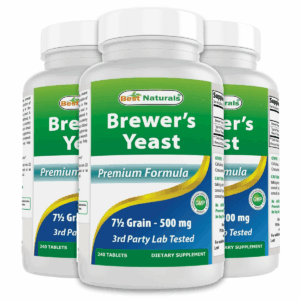 brewers yeast tablets 500mg – 240 count bottle for digestive health and daily energy support